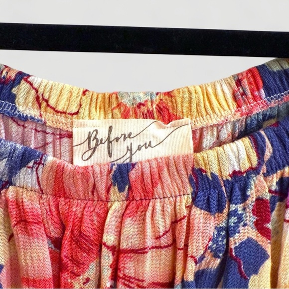 Before You Tropical Floral Off-Shoulder Maxi Dress - Size Small - Picture 3 of 3